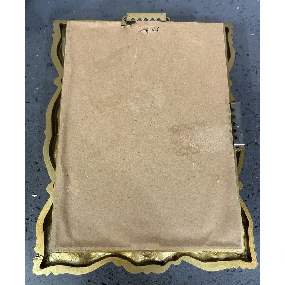 Vintage Gold Ornate Scroll Gold Wall Mirror Rectangle Plastic 9